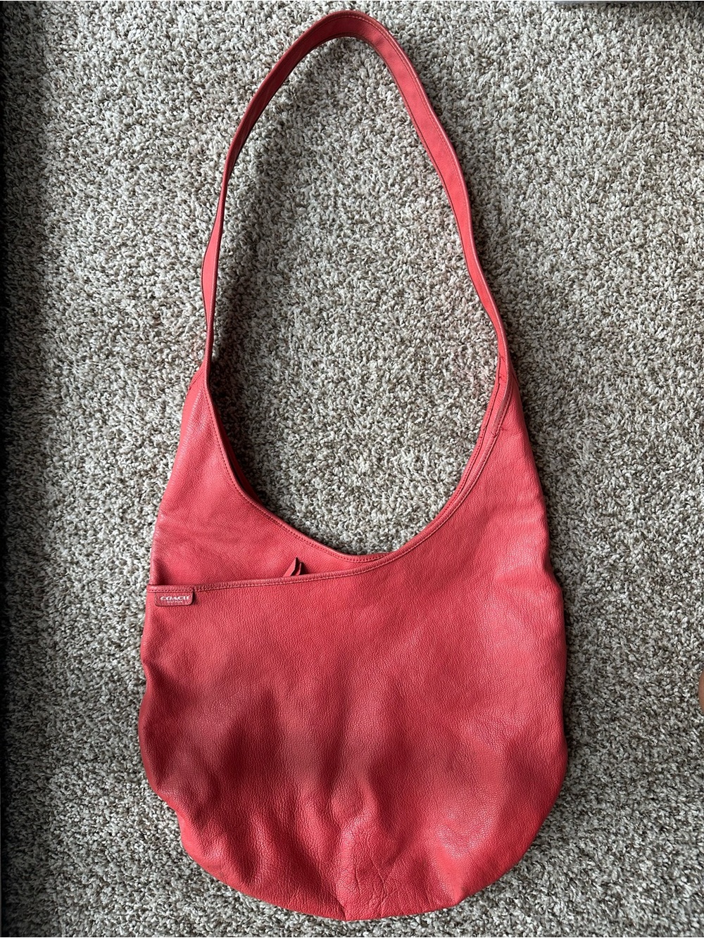 Coach Red Leather Hobo Bag